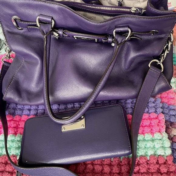 MICHAEL Michael Kors Handbags - Michael Kors Purple leather purse & wallet